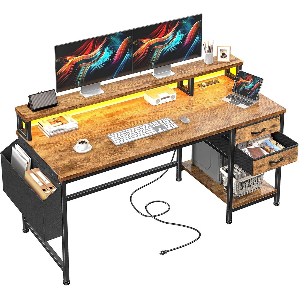 Led Gaming Light Strip - Meja Gaming Compact 48 dengan Pencahayaan