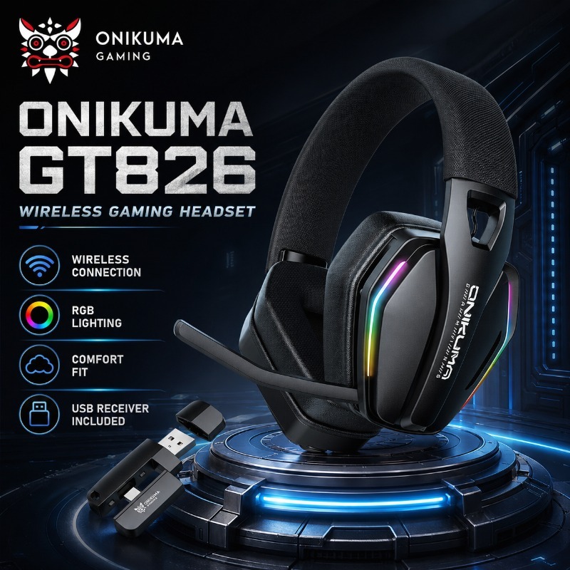 Gaming Console Amazon - ONIKUMA GT826 Headset Gaming Nirkabel Bluetooth