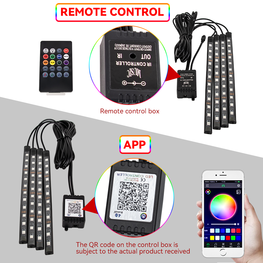 Lampu dekorasi mobil, 12V 4IN1 - Led Gaming Light Strip ulasan dan harga