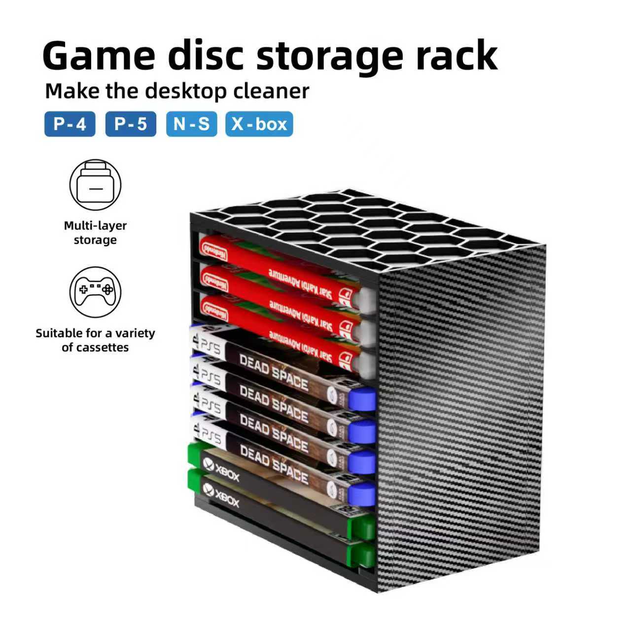 Rak Penyimpanan Kaset Game Mul - Gaming Console Organizer ulasan dan harga